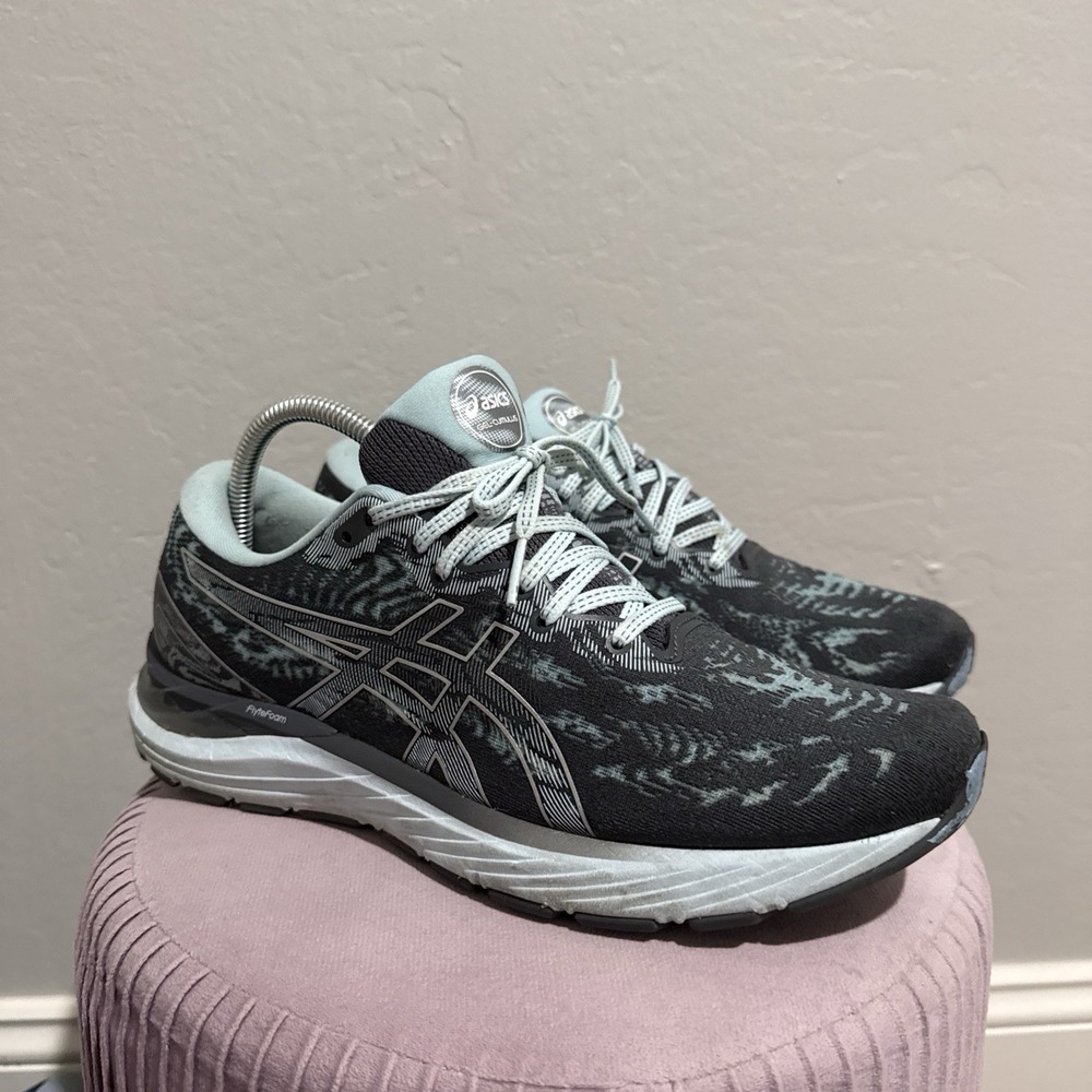 ASICS Gel-Cumulus 23 Women 10.5 Gray Blue Silver Athletic Running Shoes 1012A888